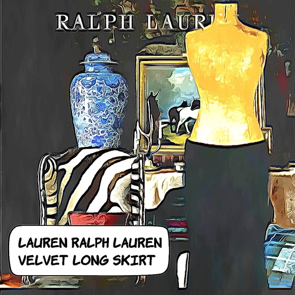 Black Velvet skirt LAUREN Ralph Lauren size L - Picture 1 of 5